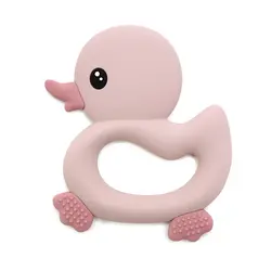 Bitring med Anka & Mönster - Ljusrosa | Leksaker - Babyleksaker - Bitringar & skallror | BabyMode