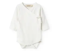 Långärmad Omlottbody Belita - Gentle White | Kläder - Bodys & overaller - Omlottbody | BabyMode