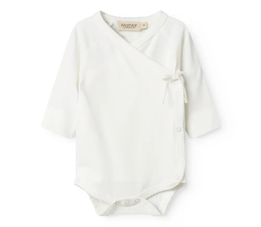Långärmad Omlottbody Belita - Gentle White - 68 | Barnkläder - Bodys & overaller - Omlottbody | BabyMode