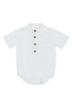 Toby Kortärmad Body - Heather Striped | Barnkläder - Bodys & overaller - Kortärmad body | BabyMode