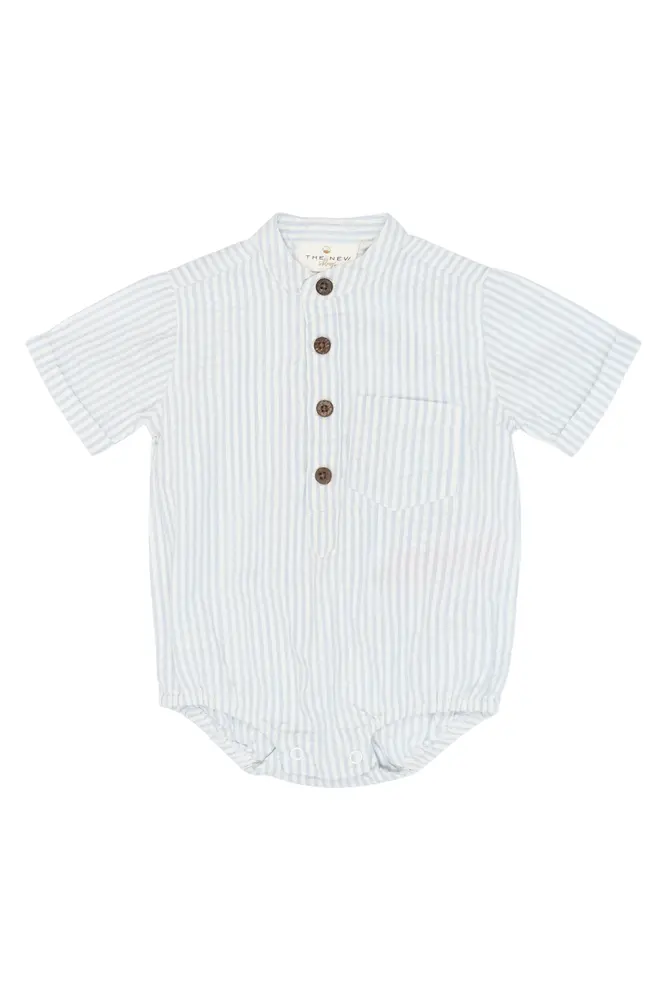 Toby Kortärmad Body - Heather Striped - 62 | Barnkläder - Bodys & overaller - Kortärmad body | BabyMode