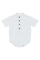 Toby Kortärmad Body - Heather Striped