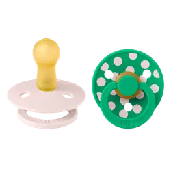 Studio Colour Napp 2-pack Polka Latex Str 2 - Petal/Cactus | Baby & Barn - Sköta - Nappar | BabyMode