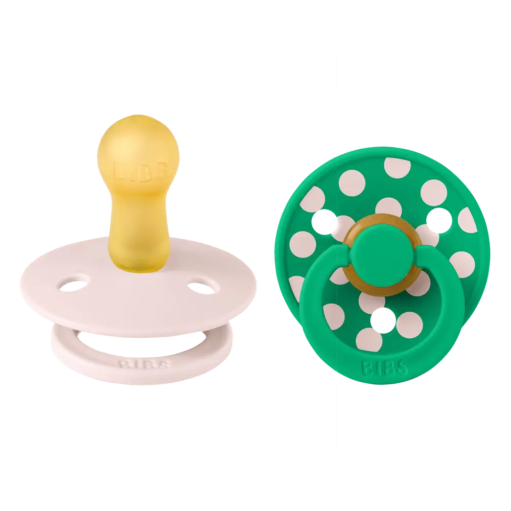 Studio Colour Napp 2-pack Polka Latex Str 2 - Petal/Cactus | Baby & Barn - Sköta - Nappar | BabyMode