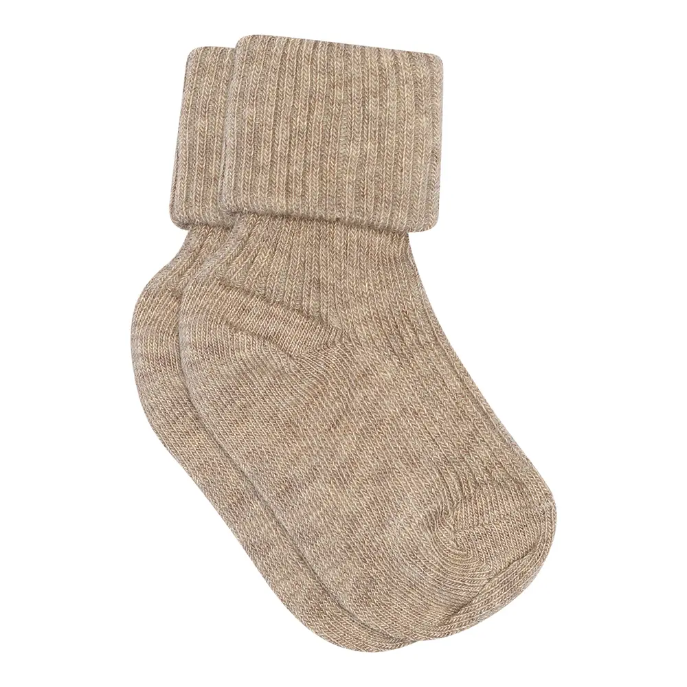 Ankelstrumpo Baby Rib - Light Brown Melange - 17/18 | Barnkläder - Strumpor & strumpbyxor - Strumpor | BabyMode