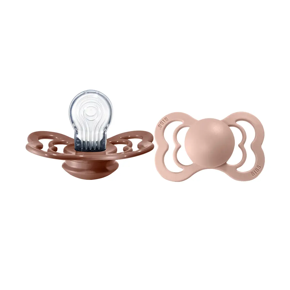 Napp Supreme 2-pack Silikon 6-18 mån - Blush/Woodchuck | Baby & Barn - Sköta - Nappar | BabyMode