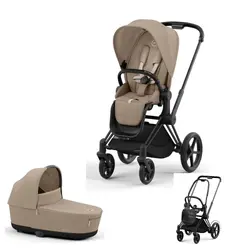 Cybex E-Priam Duovagn - Cozy beige/Matt black | Barnvagnar | BabyMode