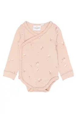 Tova Långärmad Wrap Body - Peach Whip AOP | Barnkläder - Bodys & overaller - Långärmad body | BabyMode