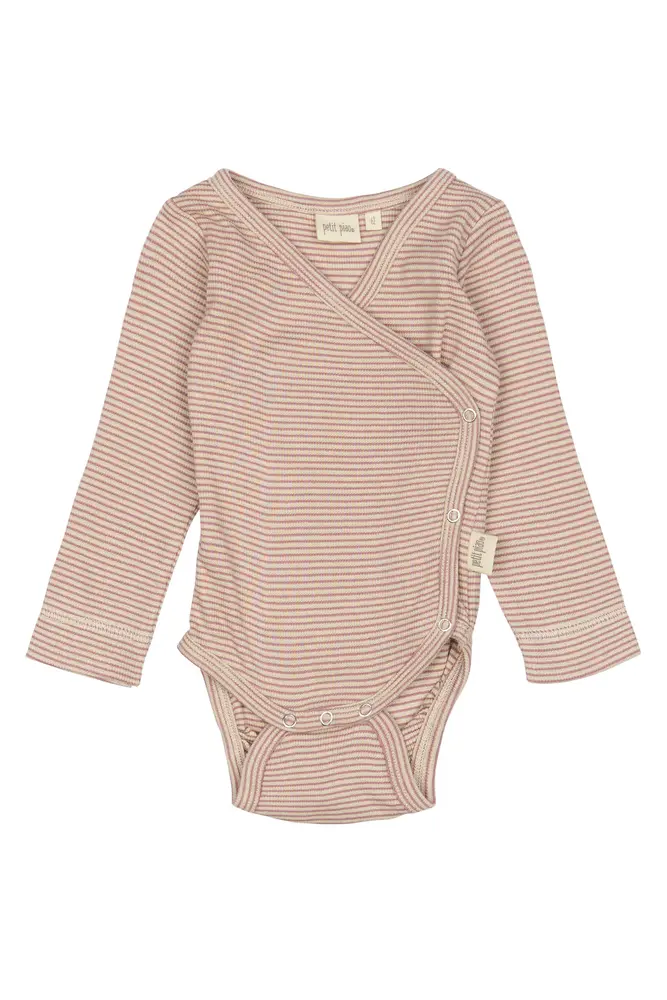 Långärmad Omlottbody Dian - Nostalgic Rose/Dark Off White - 50