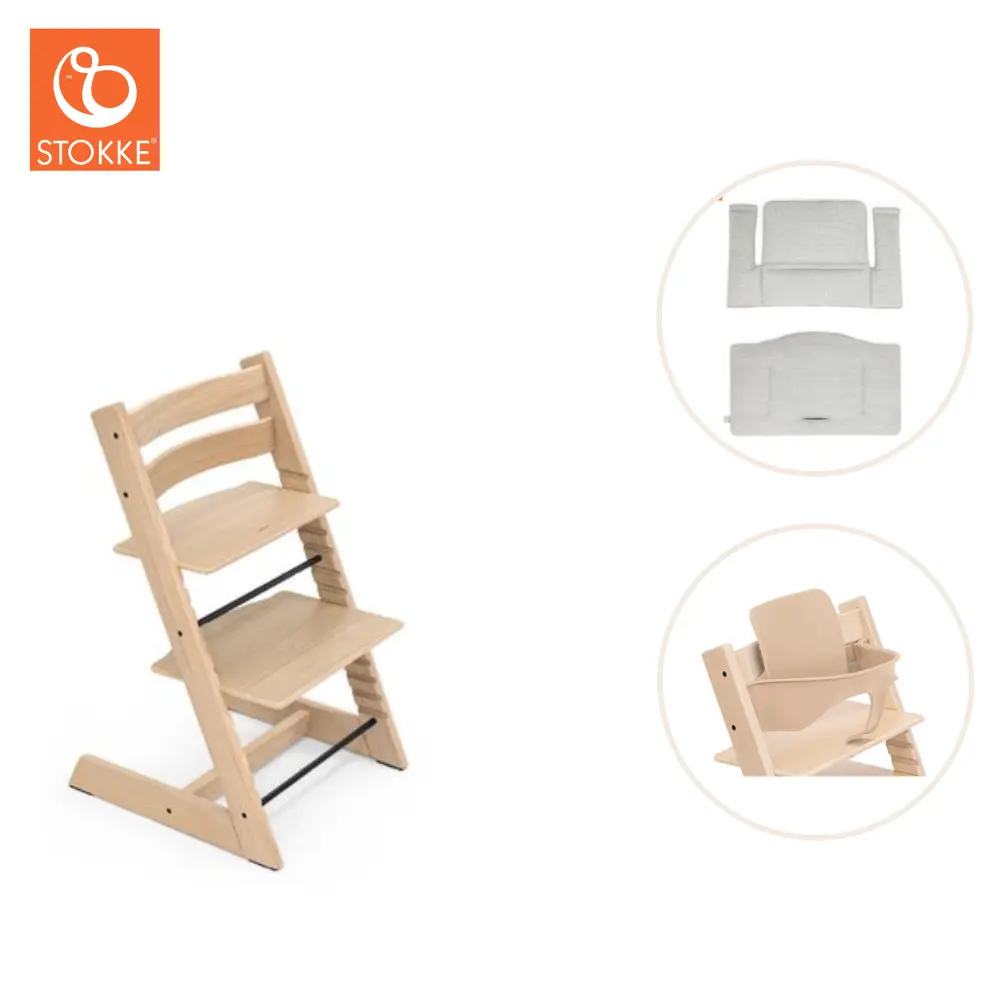 Tripp Trapp inkl. Babyset & Dyna - Oak Natural | Baby & Barn - Äta - Barnstolar & tillbehör - Barnstolar med tillbehör | BabyMode
