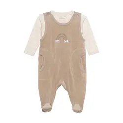 Långärmad Body Med Sparkdräkt Velour - Dune | Kläder - Set & Multipack - Bodys | BabyMode