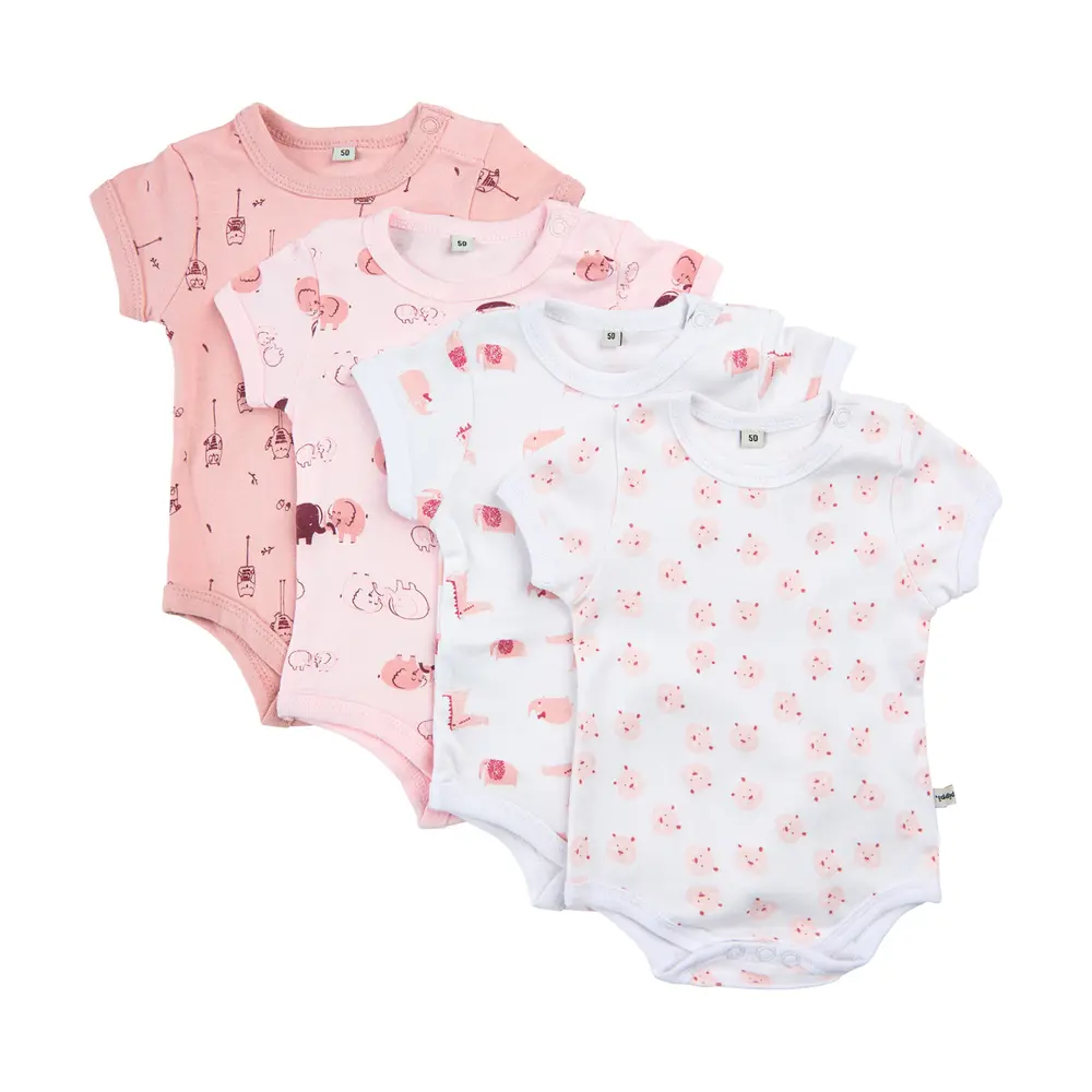 Kortärmad Body 4-pack - Lightrose - 98 | Barnkläder - Bodys & overaller - Kortärmad body | BabyMode