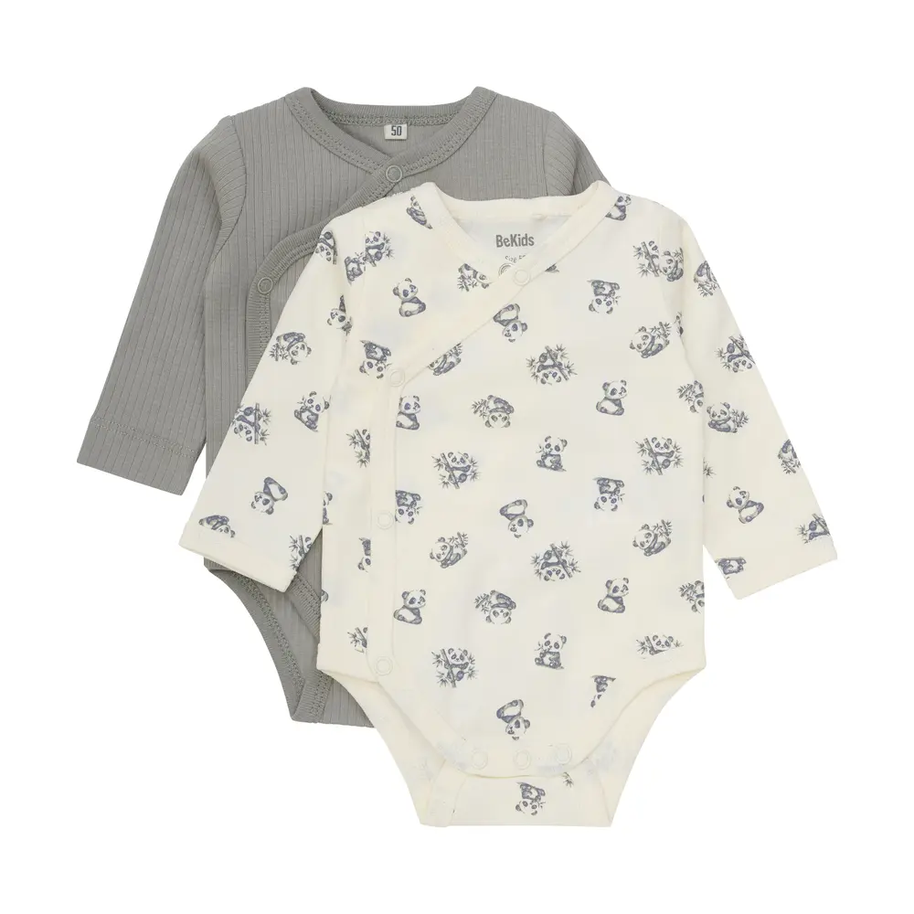 Långärmad Omlottbody 2-pack - 9707 - 60 | Barnkläder - Bodys & overaller - Långärmad body | BabyMode