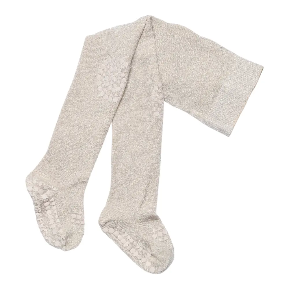 Strumpbyxor med Krypskydd Bambu - Ivory Glitter - 6-12 MDR. | Barnkläder - Strumpor & strumpbyxor - Strumpbyxor | BabyMode