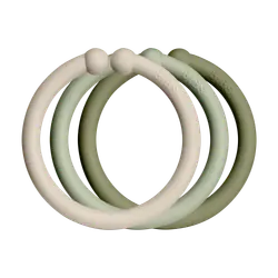 Barnvagnsringar 12-pack - Vanilla/Sage/Olive | Leksaker - Babyleksaker - Leksaker för barnvagnar & bilbarnstolar | BabyMode