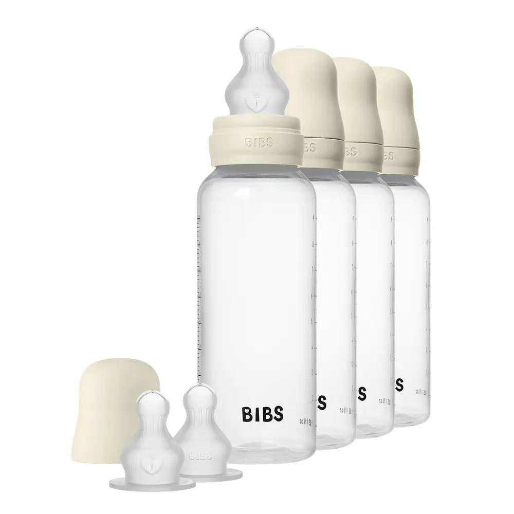 Rund nappflaska Silikon 4-Pack 270ml - Ivory | Baby & Barn - Äta - Nappflaskor | BabyMode
