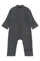 Bomullsfleece-babyoverall - Anthracite Melange