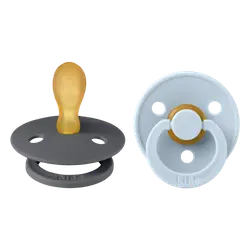 Napp Colour 2-pack Latex Symmetrisk 6-18 mån - Iron/Baby Blue | Baby & Barn - Sköta - Nappar | BabyMode