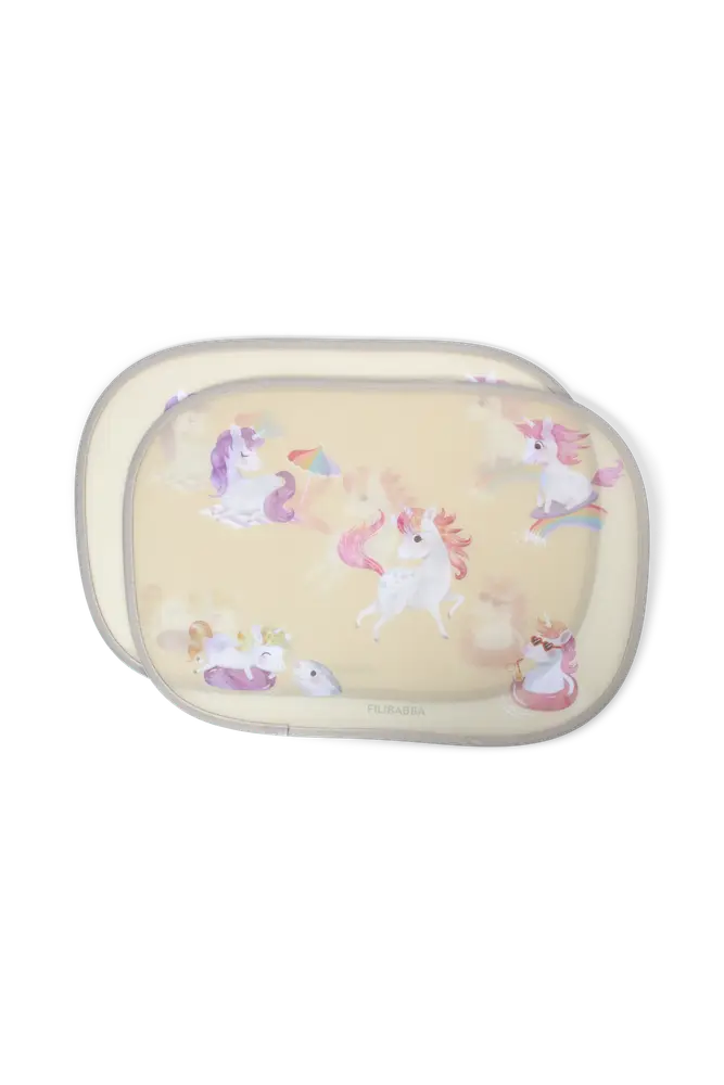 Filibabba Solskydd Bil 2-pack - Unicorn Shores - Onesize | Bilbarnstolar - Bilbarnstolstillbehör - Solskydd | BabyMode