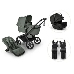 Fox 5 Renew inkl. Otter by Nuna och adapter - Black/Forest Green | Barnvagnar | BabyMode