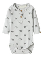 Lil' Atelier Lavo Eko Långärmad Slim Body - Glacier Gray
