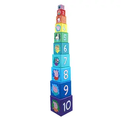 Greta Gris Stapelklossar - Stacking Cubes - 10 st | Leksaker - Byggsatser & LEGO - Stapling av block | BabyMode
