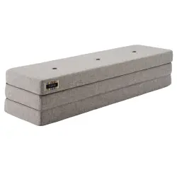 Fällbar madrass – 3-faldig XL, ljusgrå/mörkgrå knapp