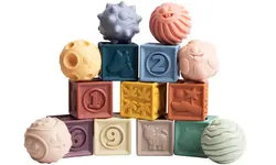 Babymassage Set med Stapelklossar 15 st | Leksaker - Byggsatser & LEGO - Stapling av block | BabyMode