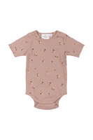 Odelia Rib Body kortærmet - Adobe rose