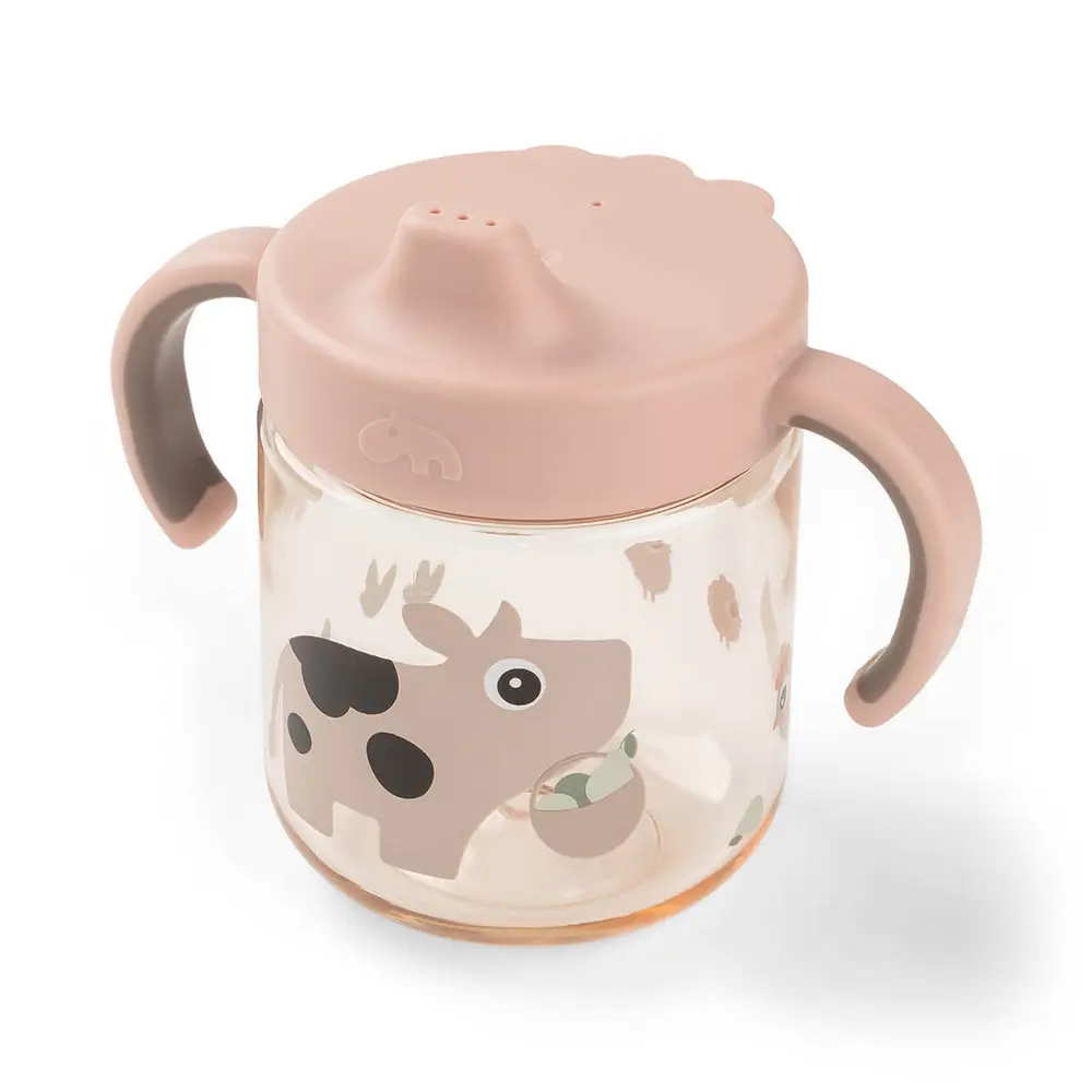 Lärande pipkopp 2 handtag Tiny farm Powder | Baby & Barn - Äta - Träningsmuggar & flaskor | BabyMode