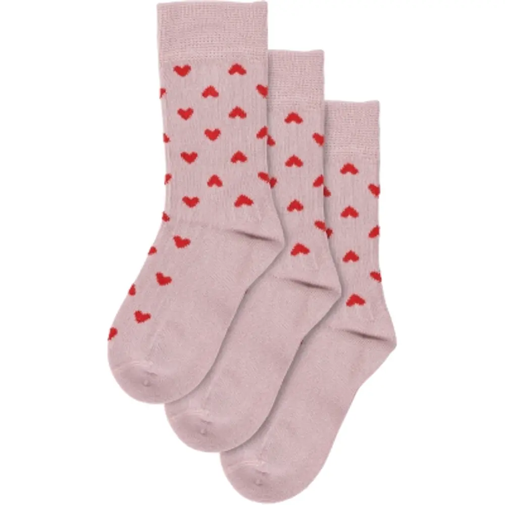 Strumpor Bambu Hjärtan 3-pack - Rose Heart - 23/26 | Barnkläder - Strumpor & strumpbyxor - Strumpor | BabyMode