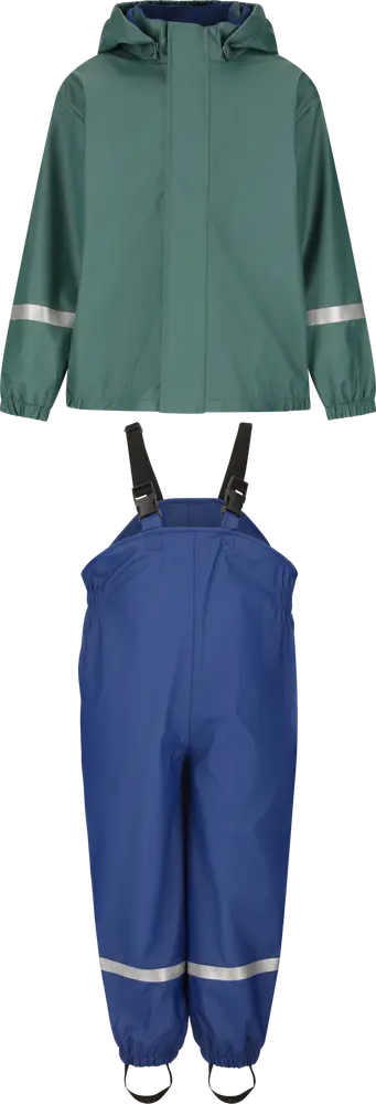 Zig Zag Eigil Regnset Fleece - Mallard Green - 98