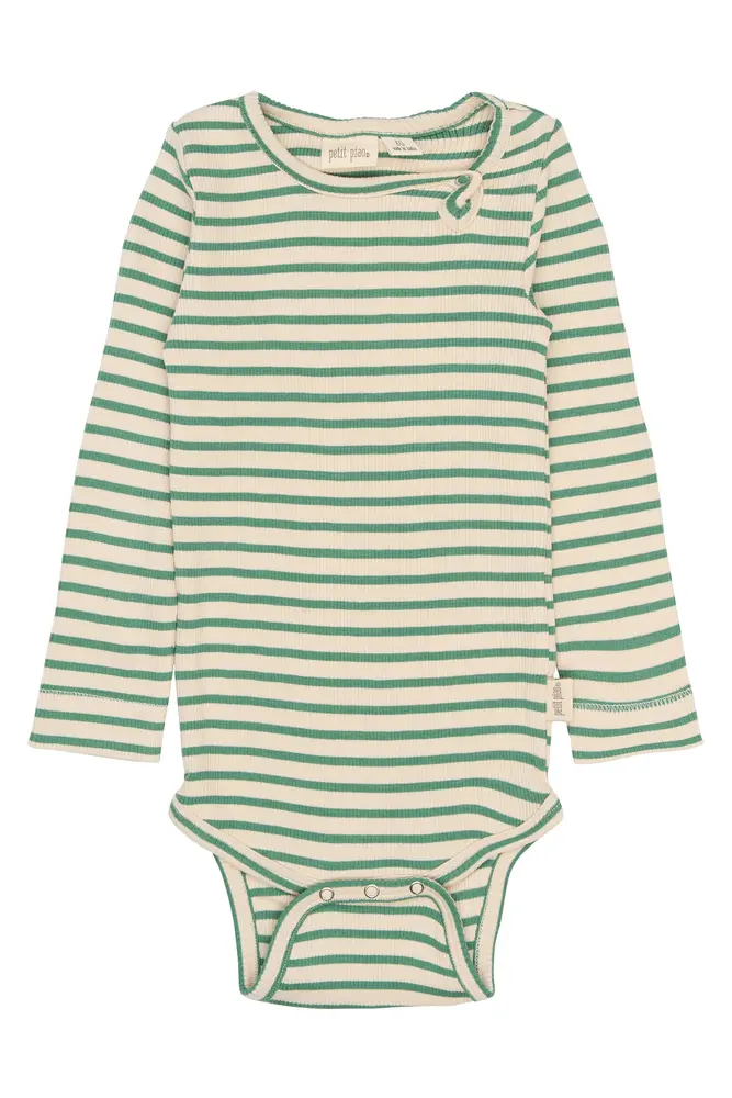 Sky Långärmad Body - Frosty Spruce Striped - 86 CM