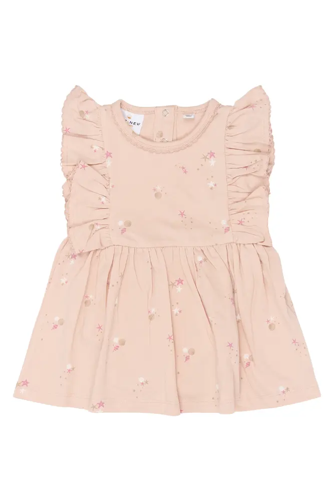 Tova Bodyklänning - Peach Whip AOP - 74 | Barnkläder - Toppar - Klänningar - Bodyklänningar | BabyMode
