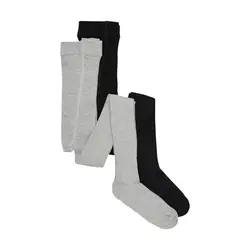 Strumpbyxor Rib 2-pack - Light Grey Melange | Kläder - Strumpor & strumpbyxor - Strumpbyxor | BabyMode