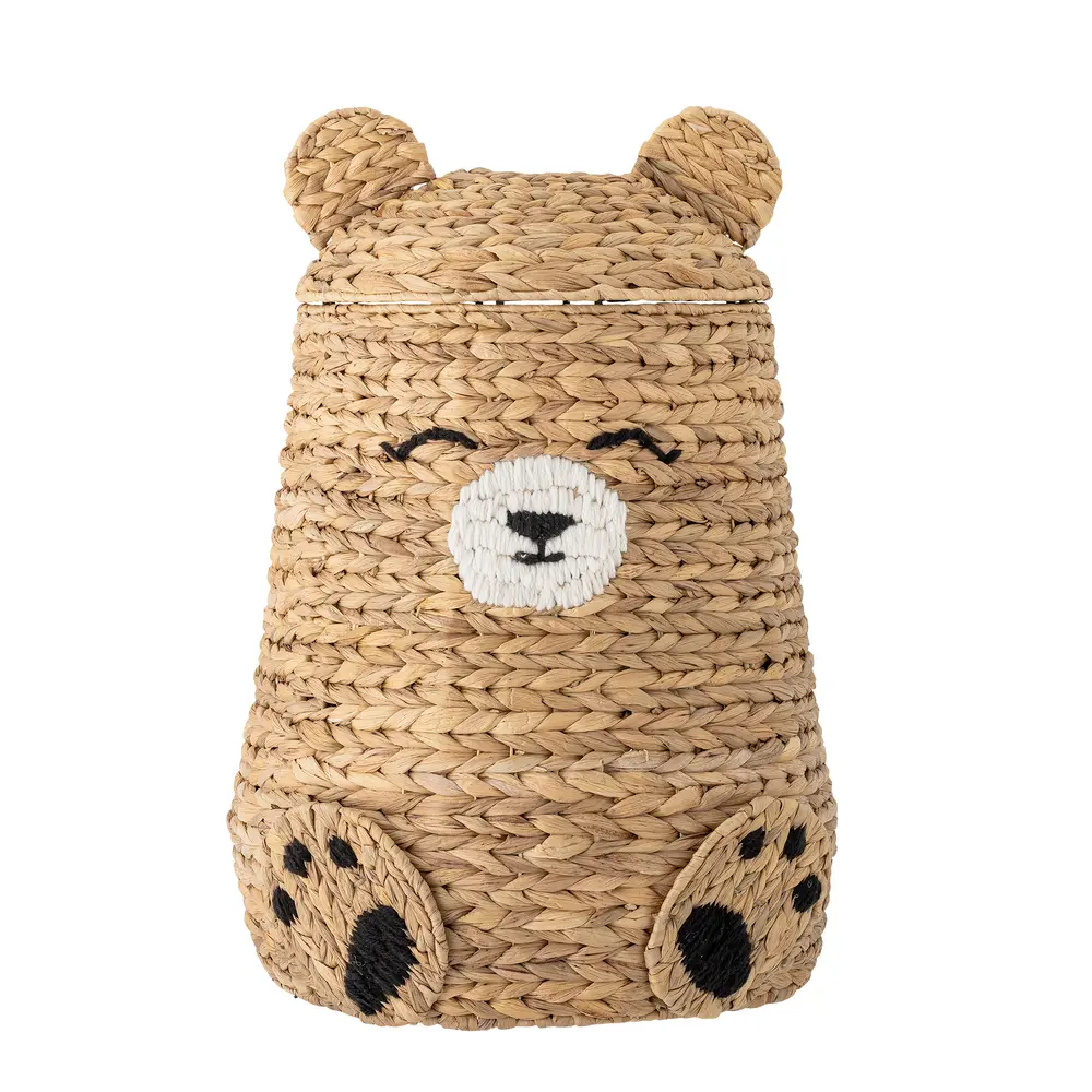 Bloomingville Mini Timone Korg med Lock - Natur | Barnrum - Förvaring - Förvaringskorgar | BabyMode