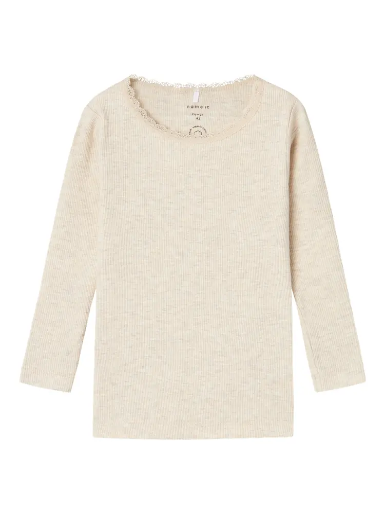 Name It Kab Långärmad Topp - Peyote Melange - 110 | Barnkläder - Toppar - Blusar | BabyMode