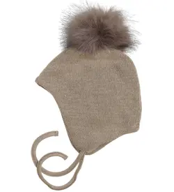 Baby Babyhuva m. Kvast - Havre | Kläder - Ull - Ullmössor, ullvantar och ulltossor | BabyMode