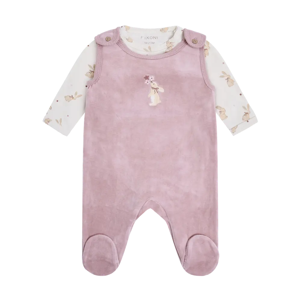 Fixoni Set m. Body och Velour Romper - Keepsake Lilac - 62
