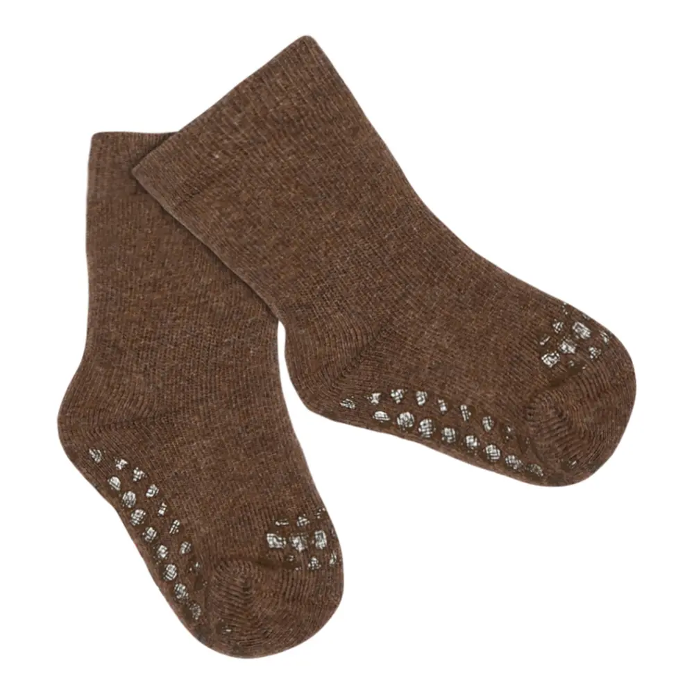 GoBabyGo Halkstrumpor Terry Bomull - Chocolate - 17/19