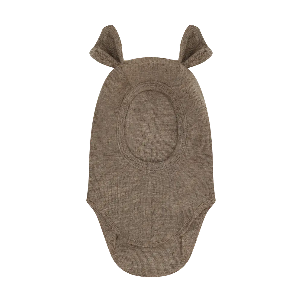 Huttelihut Ull Rib Balaclava m. Öron - Savannah Melange - 44