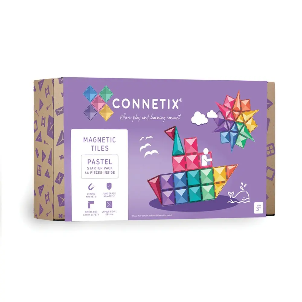 Starter Pack - magnetsæt 64 dele - pastel | Leksaker - Kreativ lek - Magnetiskt lekset | BabyMode