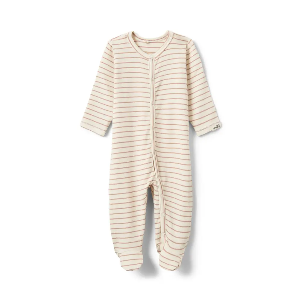 Cirkel Jumpsuit - Rose stripe - 68 | Barnkläder - Bodys & overaller - Jumpsuit med fot | BabyMode