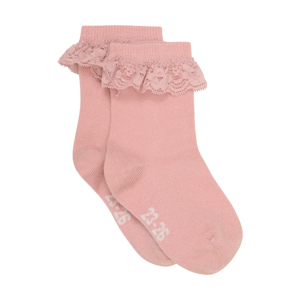 Strumpor med Volang 2-pack - Dusty Rose - 19/22 | Barnkläder - Strumpor & strumpbyxor - Strumpor | BabyMode