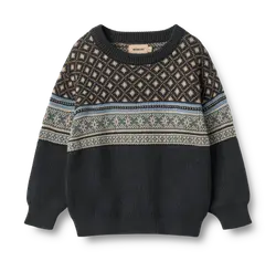 Julius Jacquard Stickat Tröja - Navy | Kläder - Toppar - Koftor, västar & tröjor | BabyMode