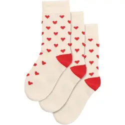 Bambu Heart Strumpor 3-pack - Bright Red | Kläder - Strumpor & strumpbyxor - Strumpor | BabyMode