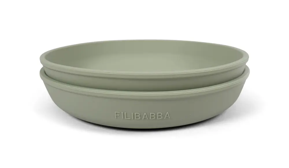Filibabba Tallrik 2-pack Silikon - Grön | Baby & Barn - Äta - Barnserviser | BabyMode