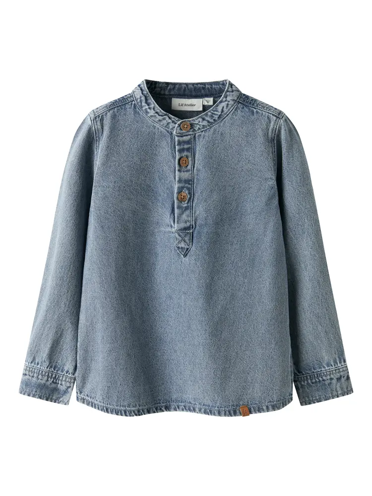 Taya Denim Skjorta - Medium blue denim - 104 | Barnkläder - Toppar - Skjortor | BabyMode