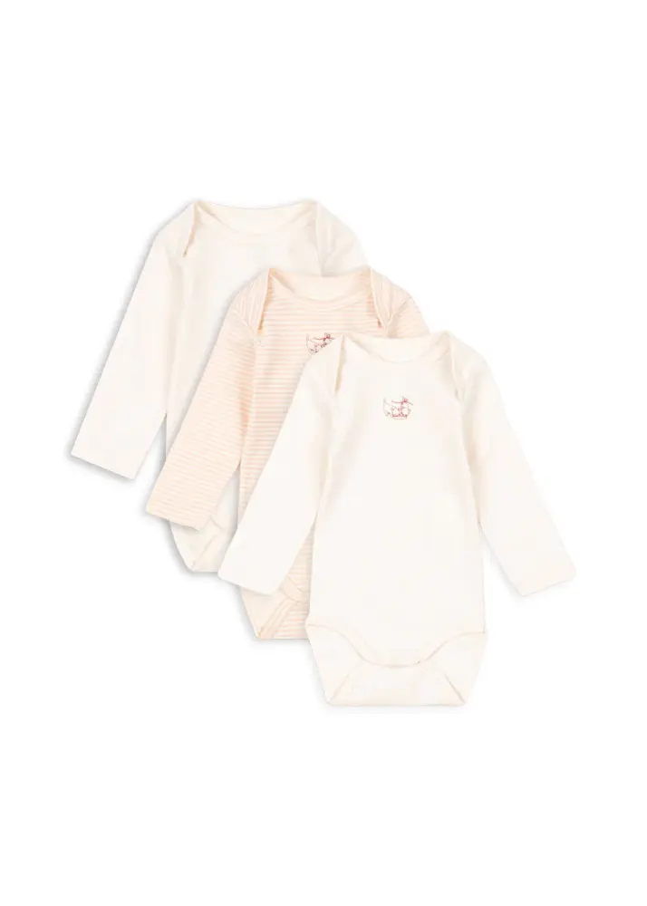 Fio Långärmad Body 3-Pack - Blush Mix - 12 MDR. | Barnkläder - Bodys & overaller - Långärmad body | BabyMode