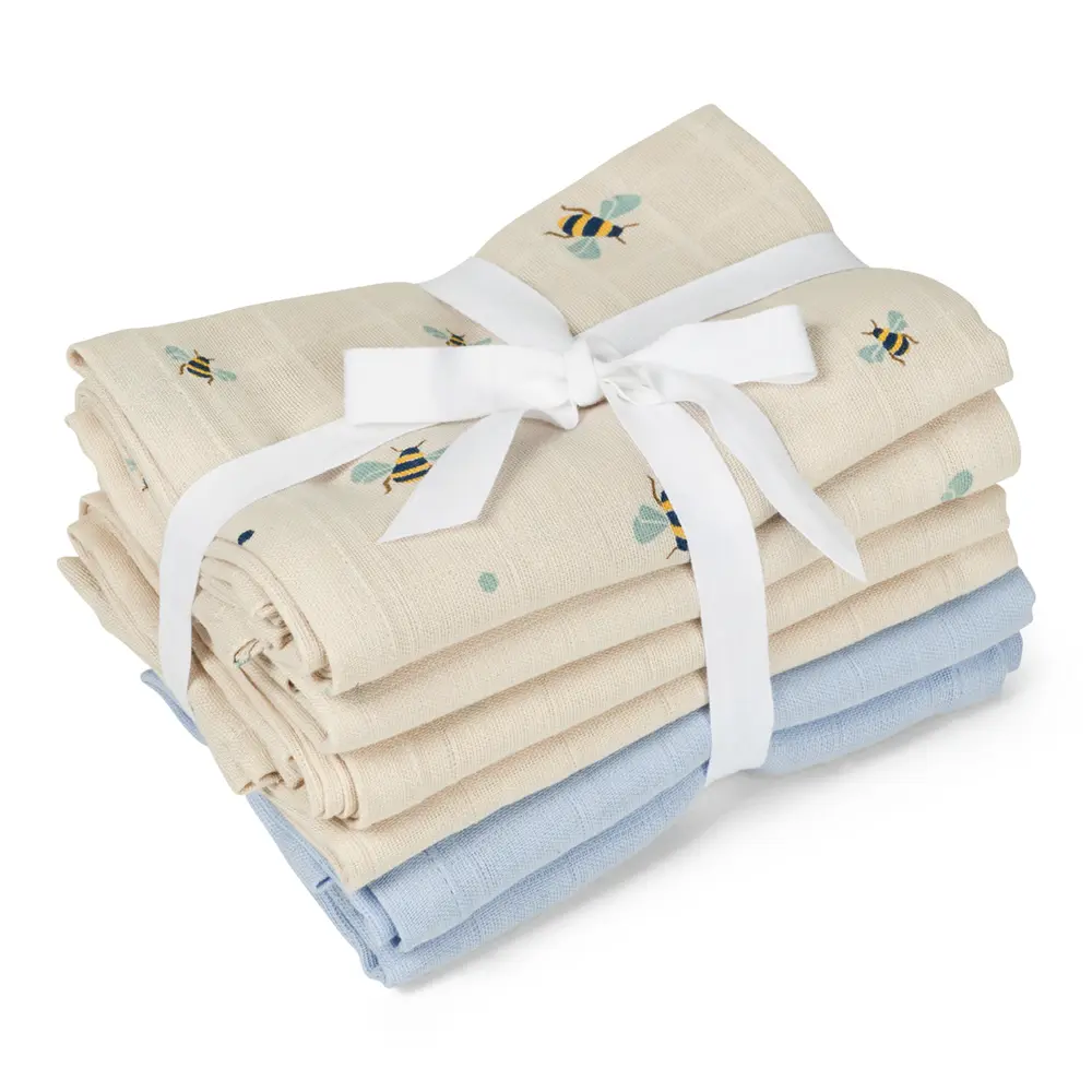 Muslin filt 6-pack &ndash; Honeybee Happy